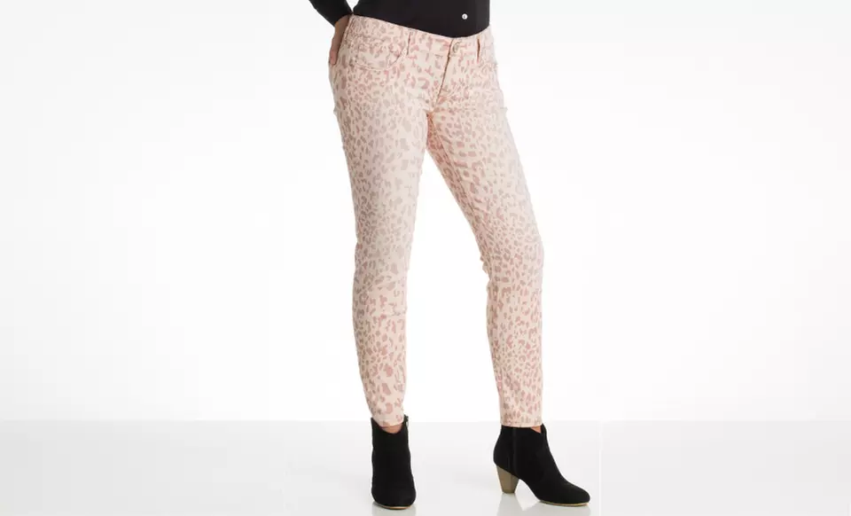 Women's Seven7 Printed Denim Pants (Size 6P) - Second Medium