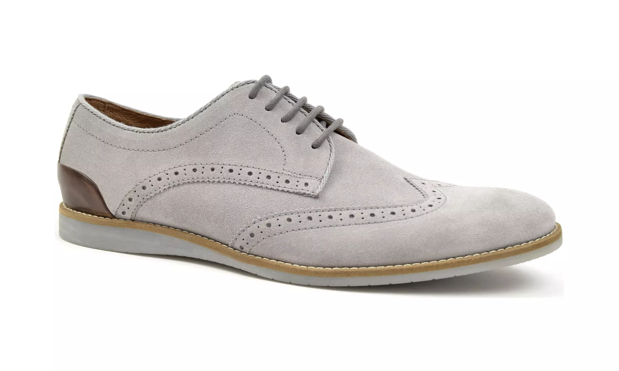 Hawke & Co Suede Wing Tip Shoes Mens Wing-Tip Oxford Camel Suede — Cruz main image 4