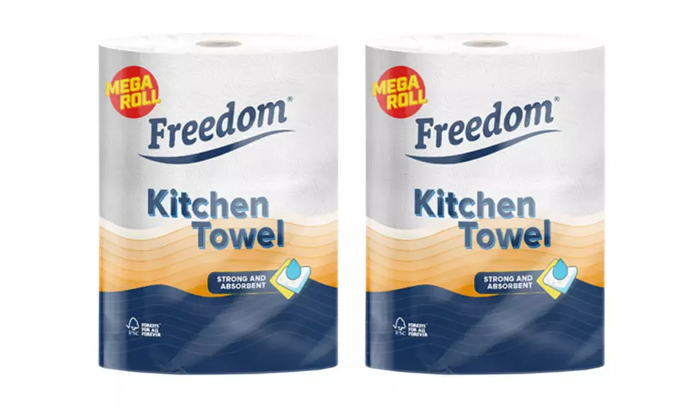Up to 18 Jumbo Rolls of Freedom Kitchen Towels