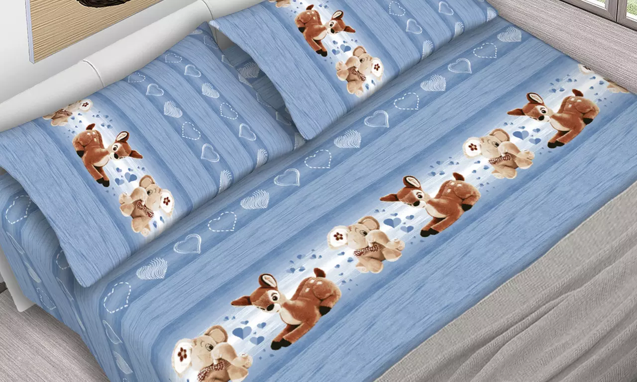 Completo lenzuola matrimoniale con fantasie animali