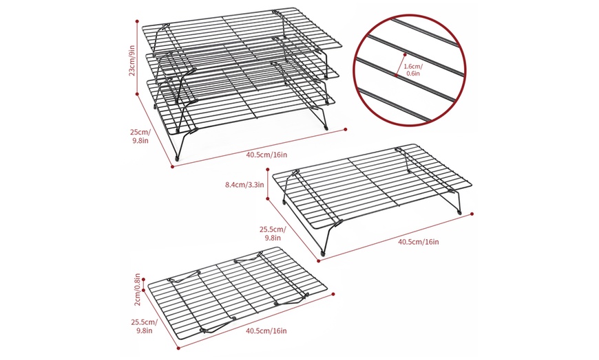 Image 13: Three-Tier Non-Stick Cake Cooling Tray