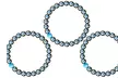 1x, 2x oder 3x Hämatit-Armband mit blauer Opal-Perle für Damen und Herren inkl. Versand - Second Medium
