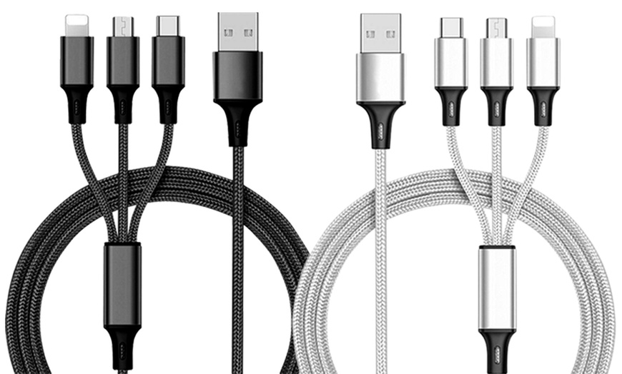 Image 11: Cable USB a tipo C, Lightning y micro USB