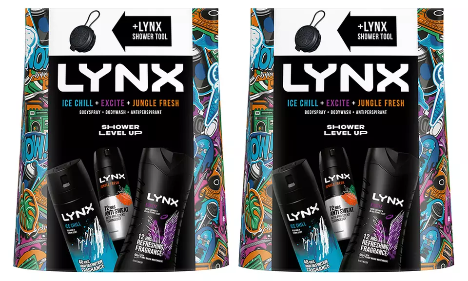 Lynx Shower Level up Ice Chill, Excite, Jungle Fresh Gift Set for Men
