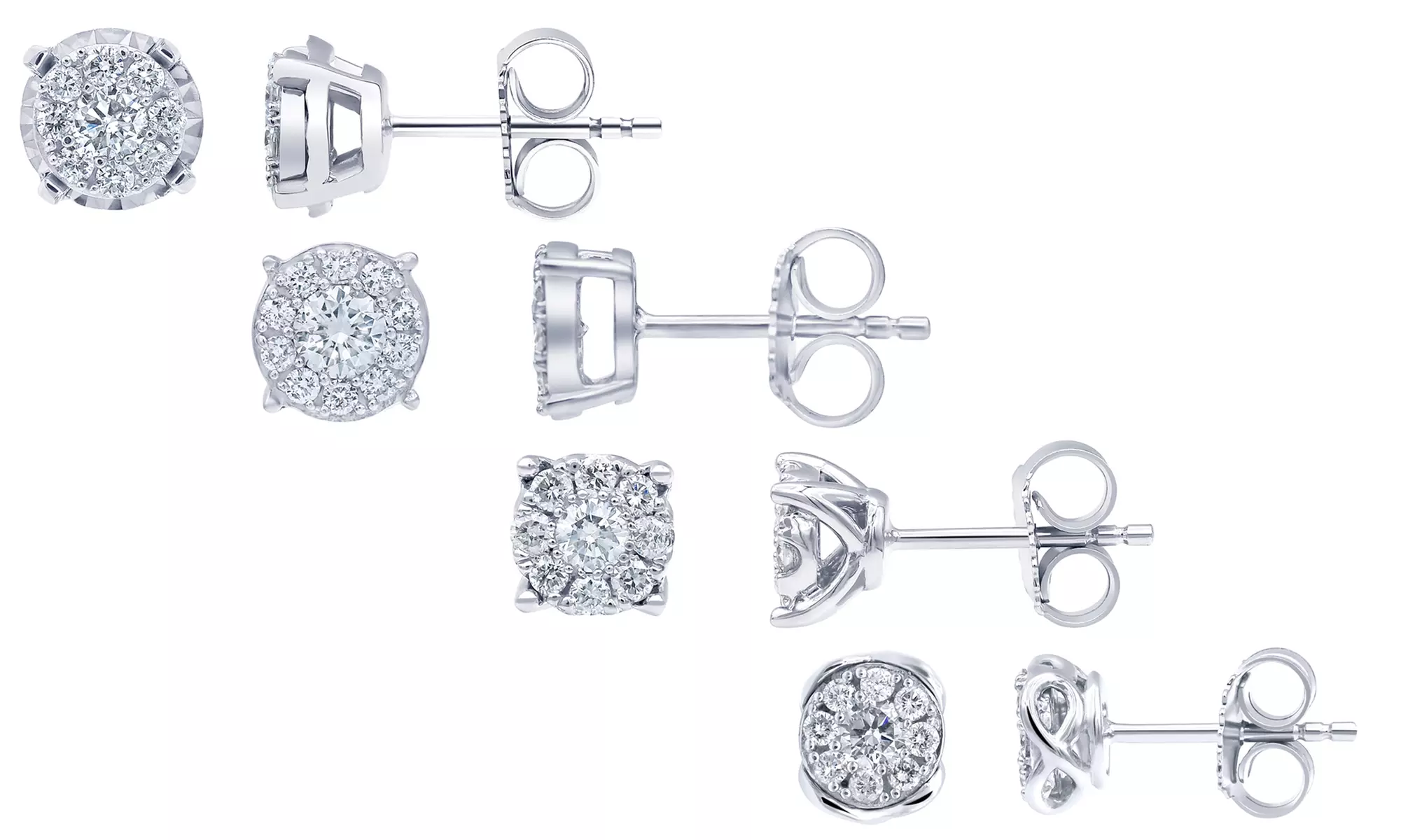 1/2 CTTW Lab Grown Diamond Stud Earrings in Sterling Silver by Brilliant Diamond - Primary Image