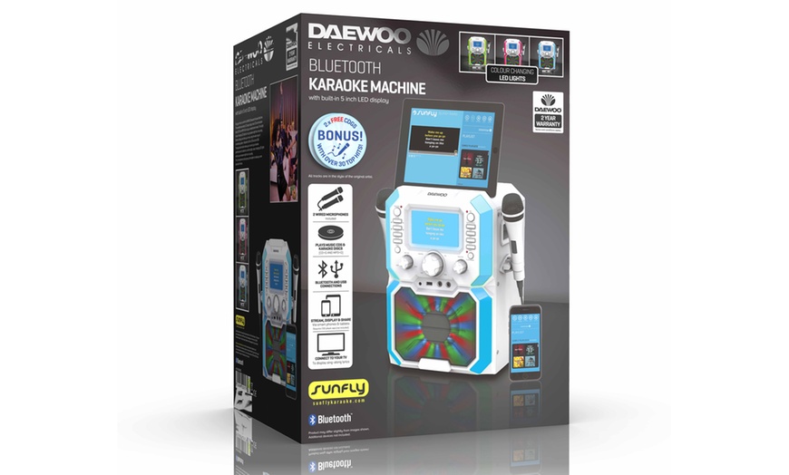 Image 6: Daewoo Bluetooth Karaoke Machine with Two Microphones