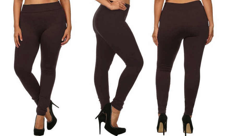 Image 3: Thick Faux Fur-Lined Leggings