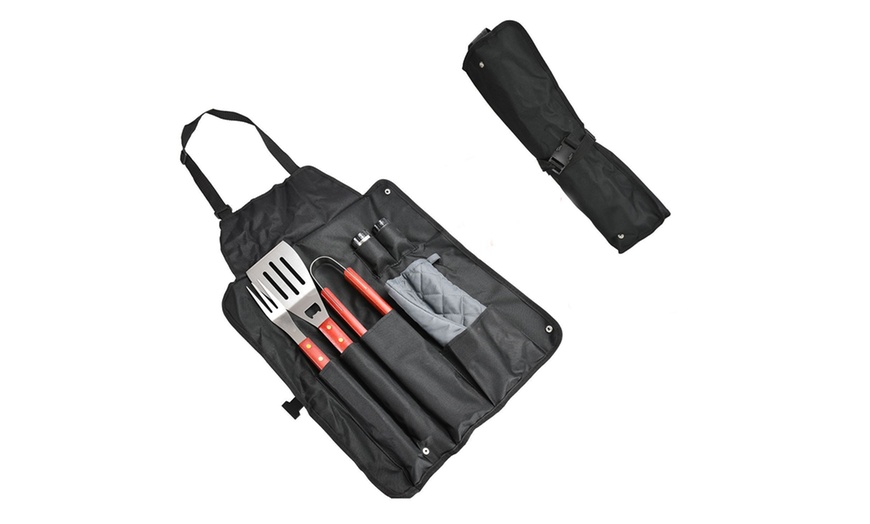 Image 4: 7-Piece BBQ Apron and Tool Set