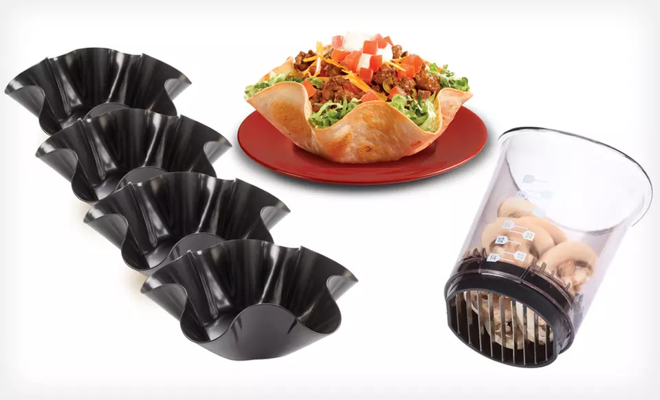 $10.99 for a Perfect Tortilla-Bowl-Making Kit with a Cut ‘n’ Chop ($31.98 List Price). Free Returns. - Primary Image