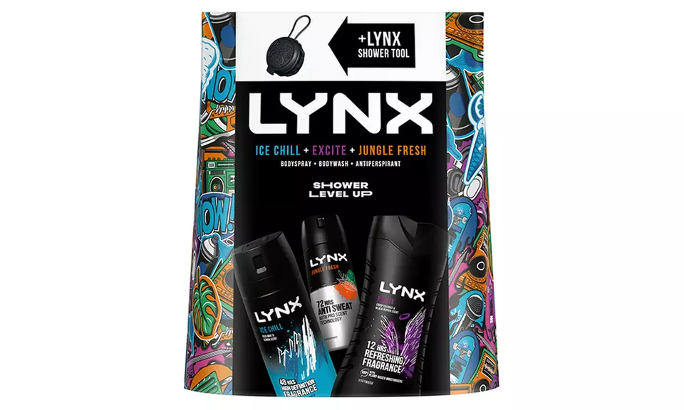 Lynx Shower Level up Ice Chill, Excite, Jungle Fresh Gift Set for Men