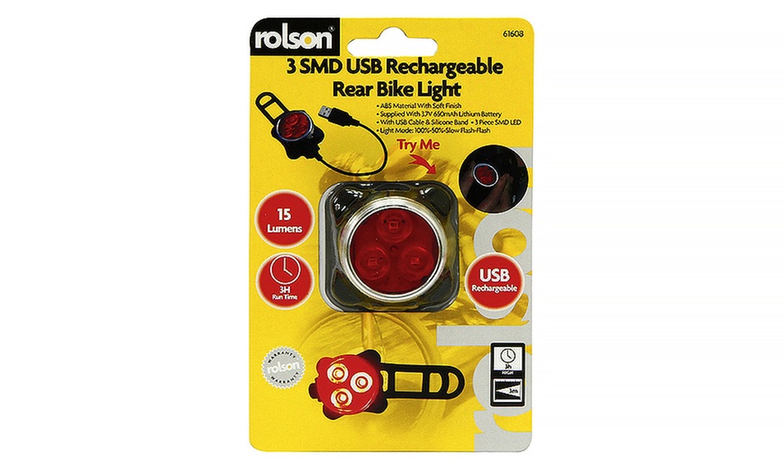 Image 8: Rolson Rechargeable Red Bike Light