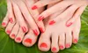 One or Two Spa Mani-Pedis, or Basic Mani, Spa Pedi and Reflexology at Aqua Salon and Day Spa in Tucker (Up to 59% Off)