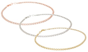 14K Gold Crystal Spiga Bracelet Made With Swarovski Elements