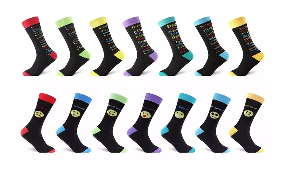 7-teiliger Wochentage-Socken-Pack für Herren im Design nach Wahl - Primary Image