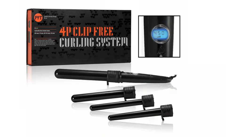Pretty Young Thing & Co. 4-Piece Clip-Free Curling Wand Set. Free Returns. - Primary Image