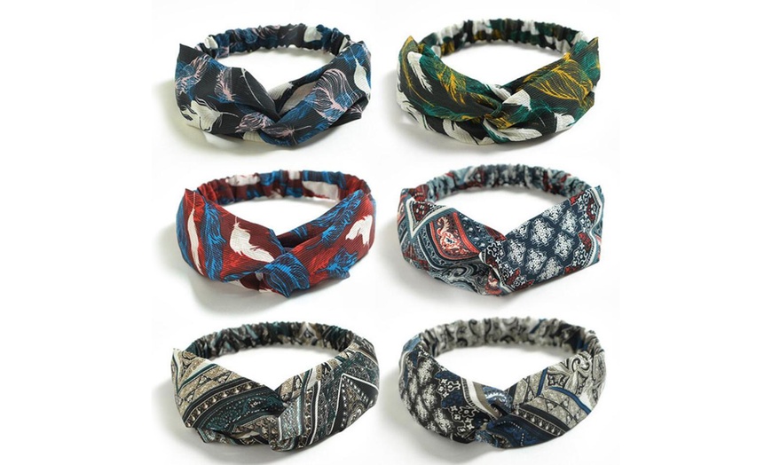 Image 7: Three-Pack Twist Knot Headbands in Assorted Colours and Styles