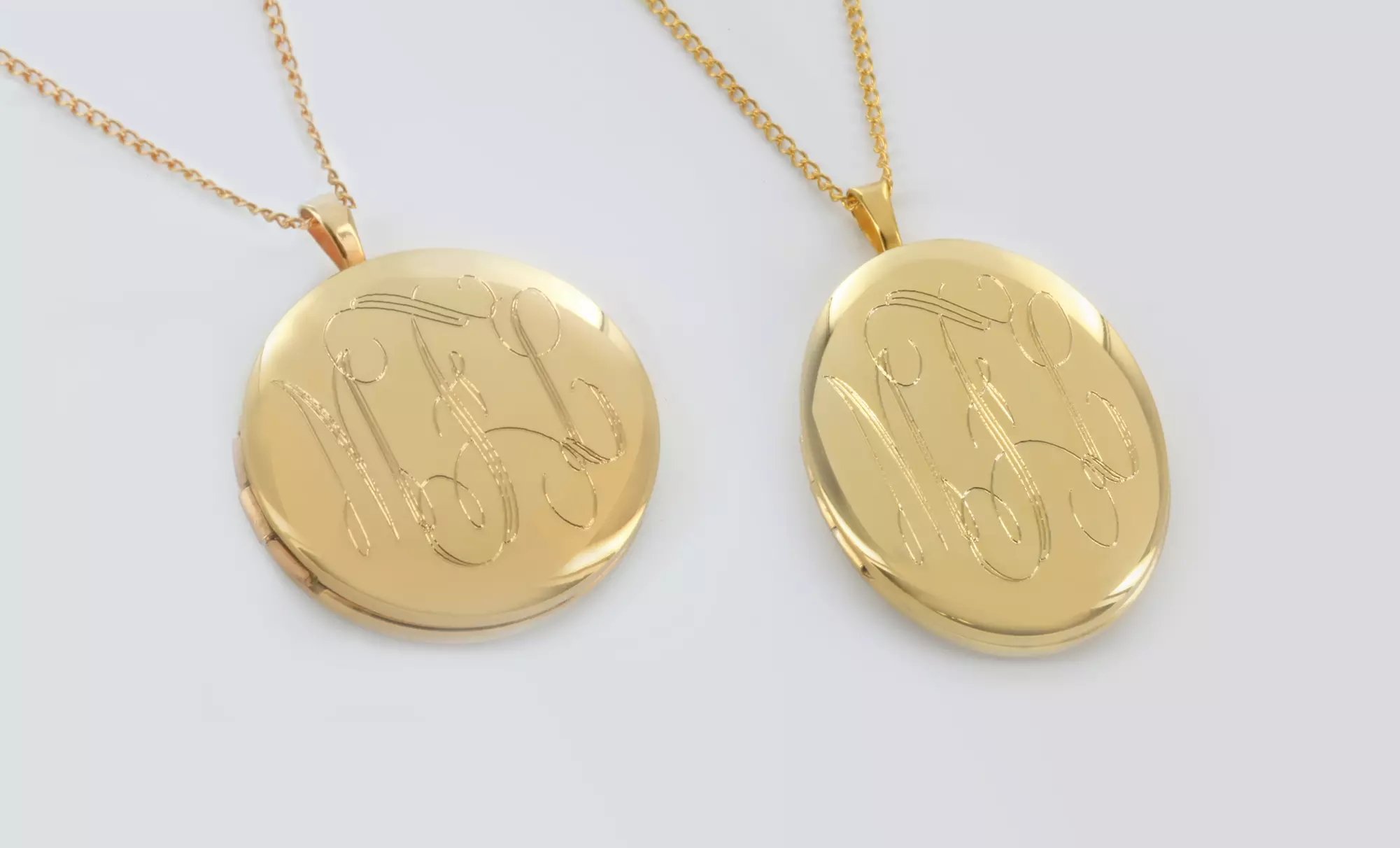 Personalized Monogram Locket Necklace from Monogram Online. Multiple Options Available from $29.99–$34.99. - Second Medium