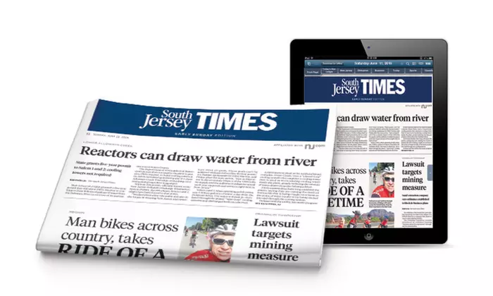 Three or Six Months of 7-Day Home Delivery and 7-Day Digital Access from South Jersey Times (Up to 54% Off) - Primary Image