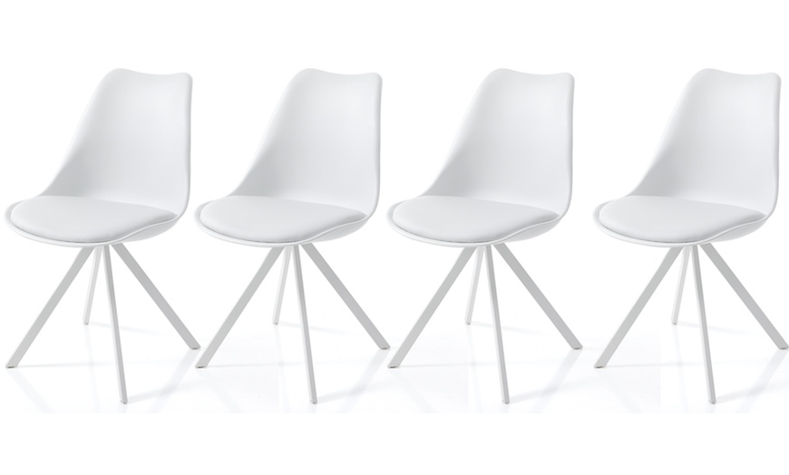 Image 7: Oresteluchetta Lot de 4 chaises avec sièges rembourrés SMART SLIM