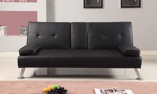 sofa bed with cup holder armrest