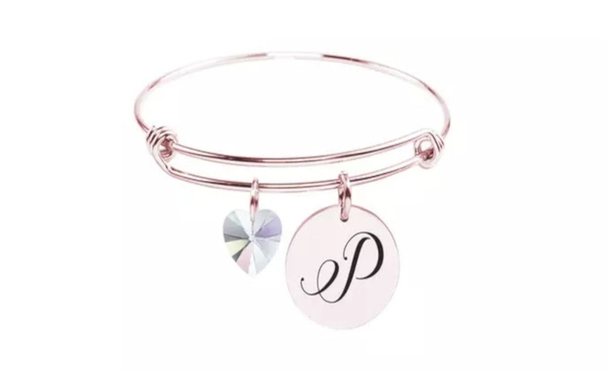 Image 17: Initial Charm and Heart Charm Gift Made with Crystals from Swarovski®