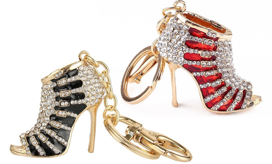 Image 11: High Heels Rhinestone Key Ring