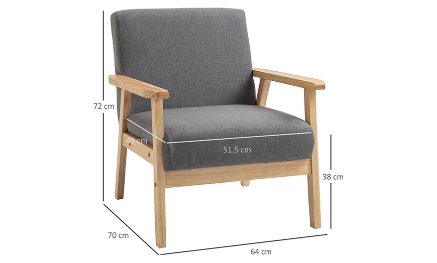 Image 6: HomCom Minimalistic Accent Chair