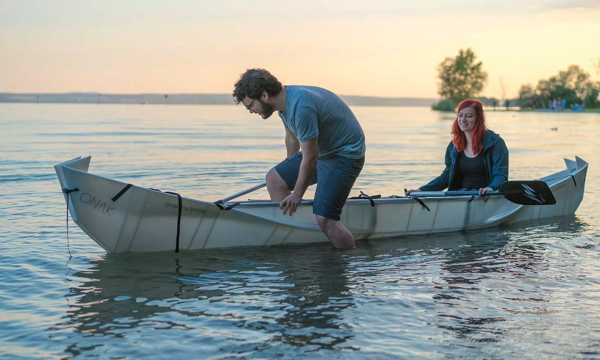 ONAK faltbares Kajak auf Rollen optional mit 1 oder 2 Paddeln - Second Medium