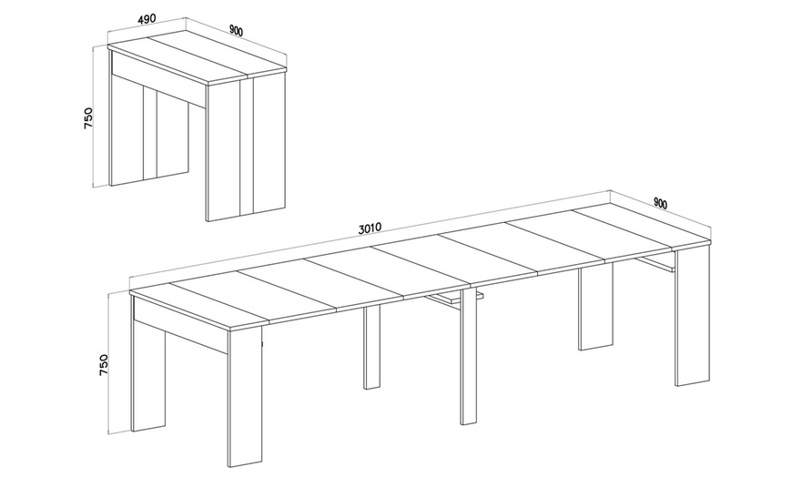 Image 7: Extendable Two-in-One Table