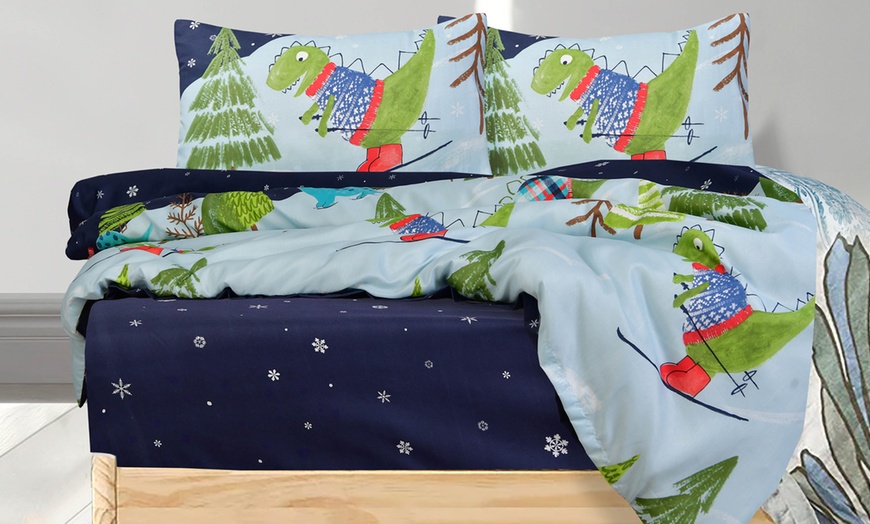 Image 2: Kids' Duvet Cover with Pillowcase and Fitted Sheet Complete Set