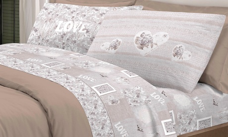 Completo lenzuola, copripiumino, telo arredo o trapunta Romantic Shabby, disponibili in 3 colori e 2 dimensioni