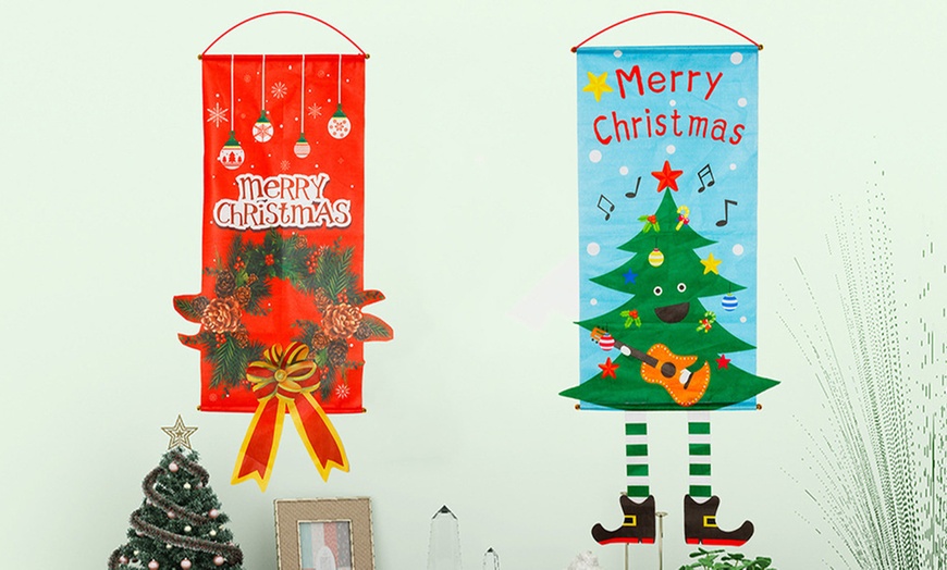 Image 15: One or Two Christmas Hanging Flags