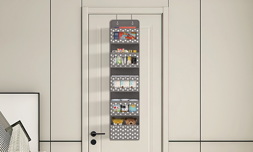 Image 24: Four- or Five-Tier Over-the-Door Hanging Organiser