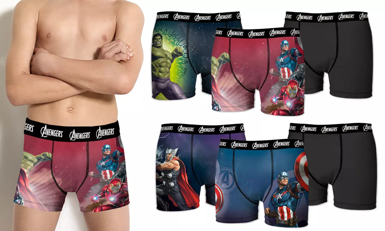 Lot de 3 boxers Freegun pour enfants, thème super héros, collection Avengers - Primary Image