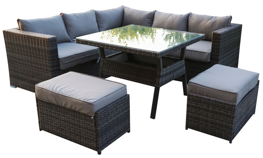 Image 4: Georgia Dining Sofa In Nature Weave