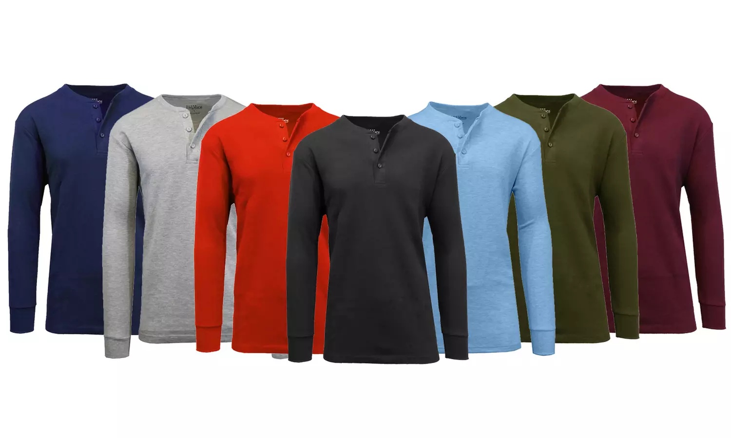 Galaxy by Harvic Men's Thermal Henley Shirt (3-Pack) - Primary Image