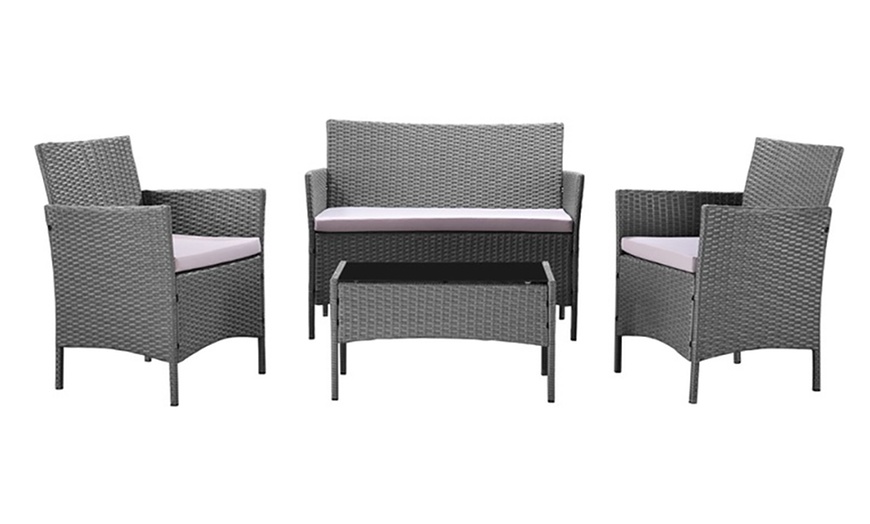 Image 34: 4-Piece Rattan-Effect Lounge Set