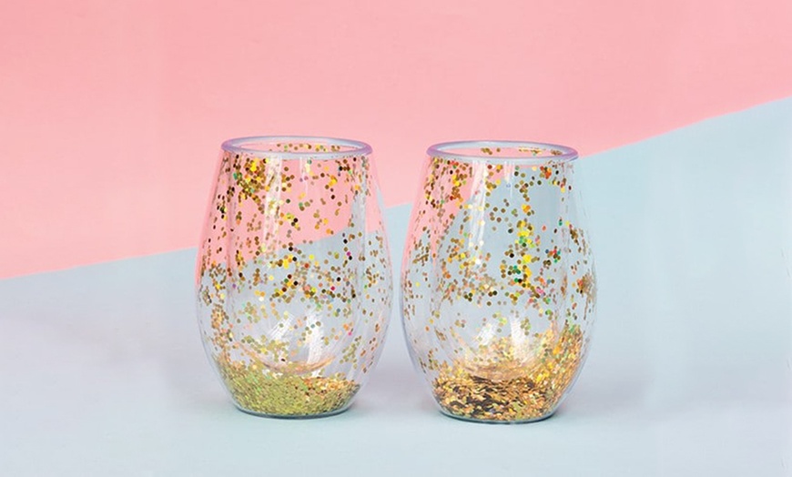 Image 1: Gold Glitter Prosecco Cups