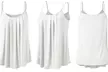 Doublju Women's Front Pleated Cami Tank Top. Plus Sizes Available. - Second Medium