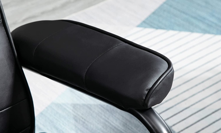 Image 11: HOMCOM Recliner Massage Chair with Footstool