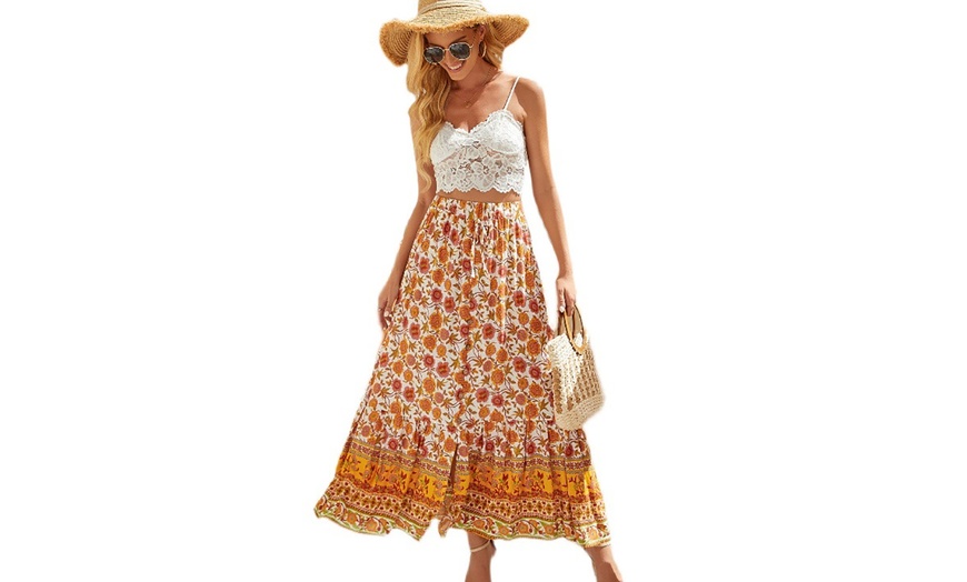 Image 4: Women’s Bohemian Floral-Printed Skirt