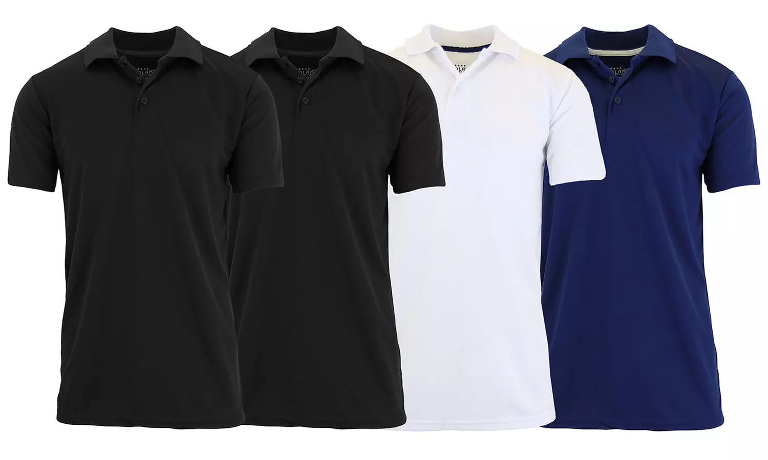 4 Pack Galaxy By Harvic Men's Tagless Dry-Fit Moisture-Wicking Polo (S-2XL)