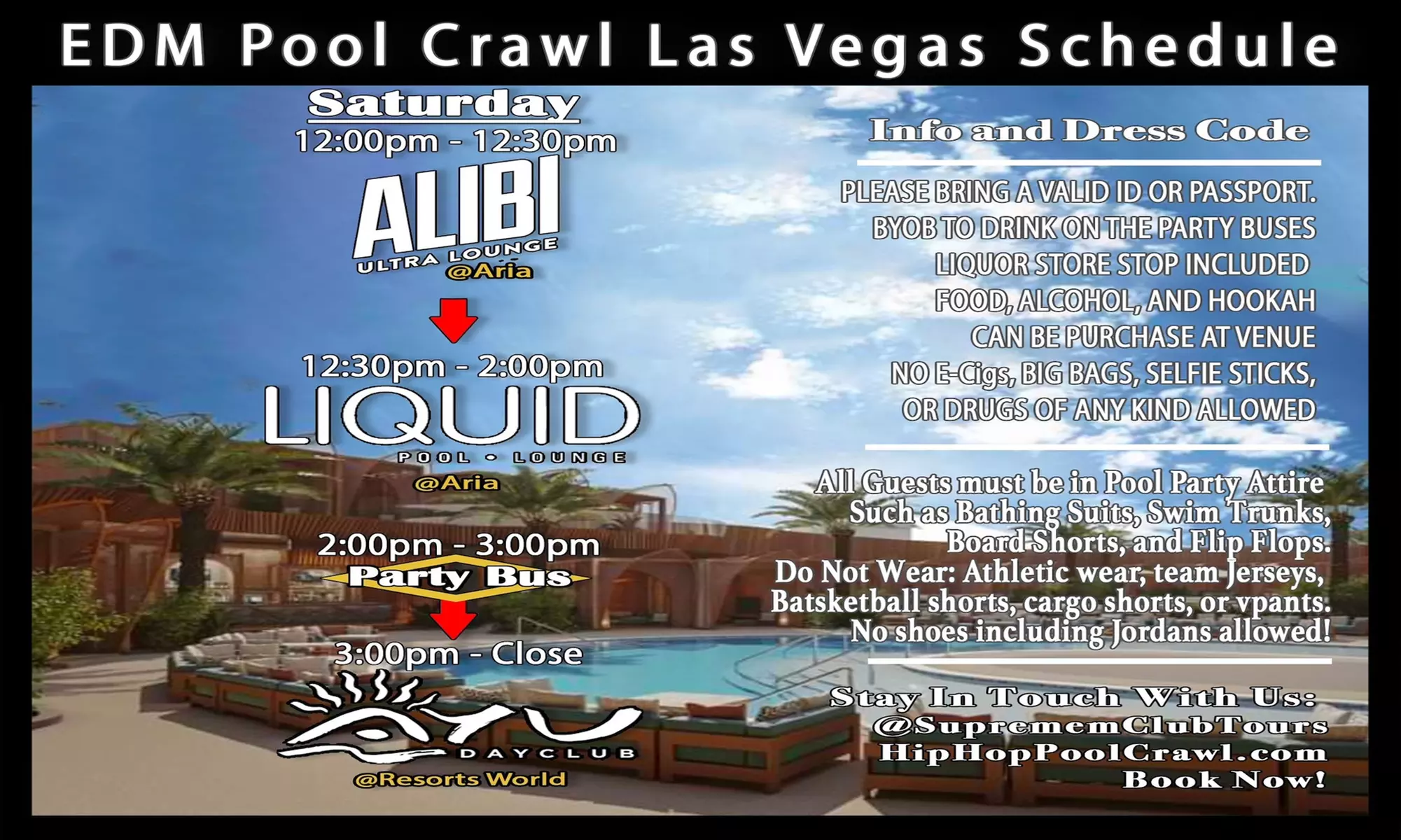 Las Vegas EDM Pool Crawl & Party Bus – Up to 54% Off