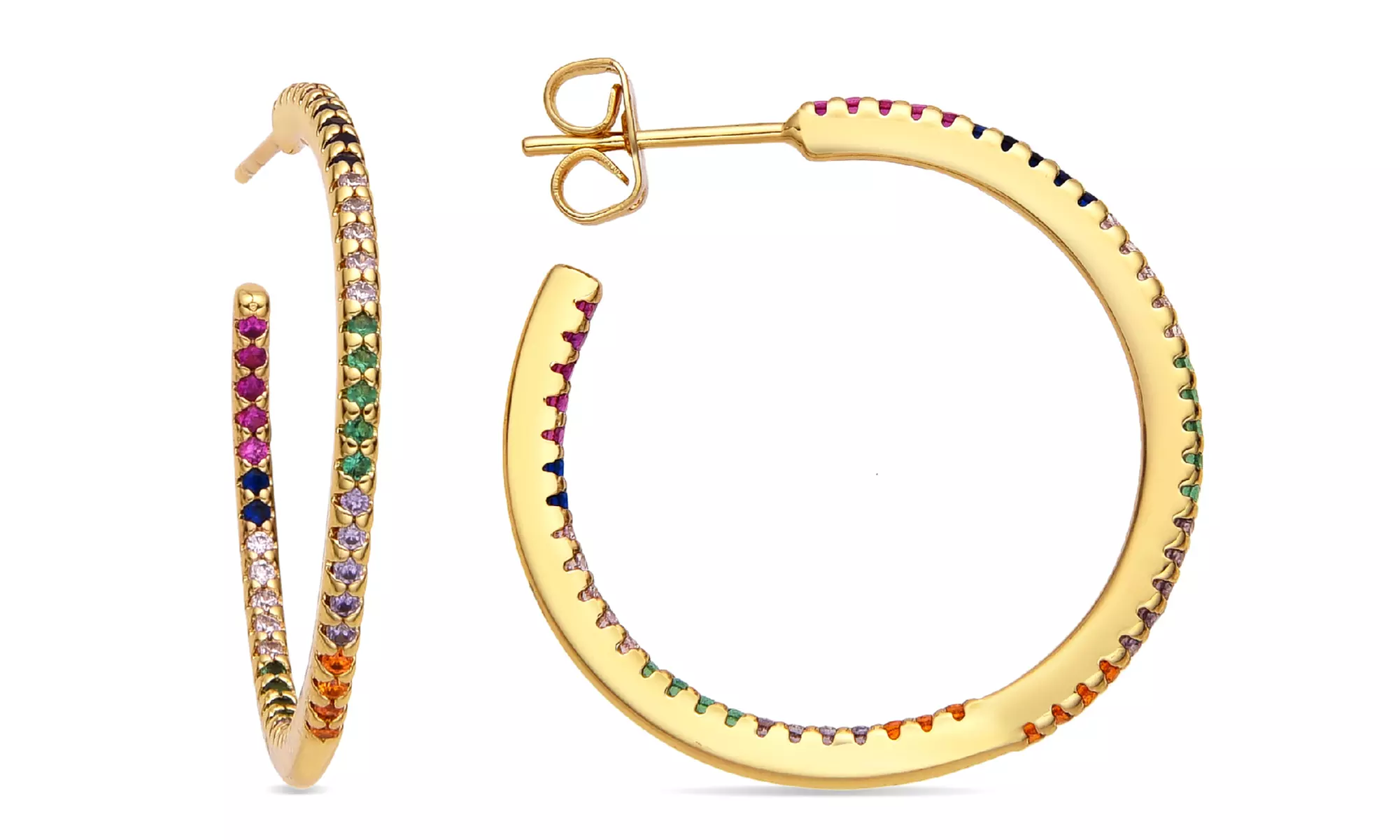 Earrings with Brilliant Zirconia finished in 18k gold