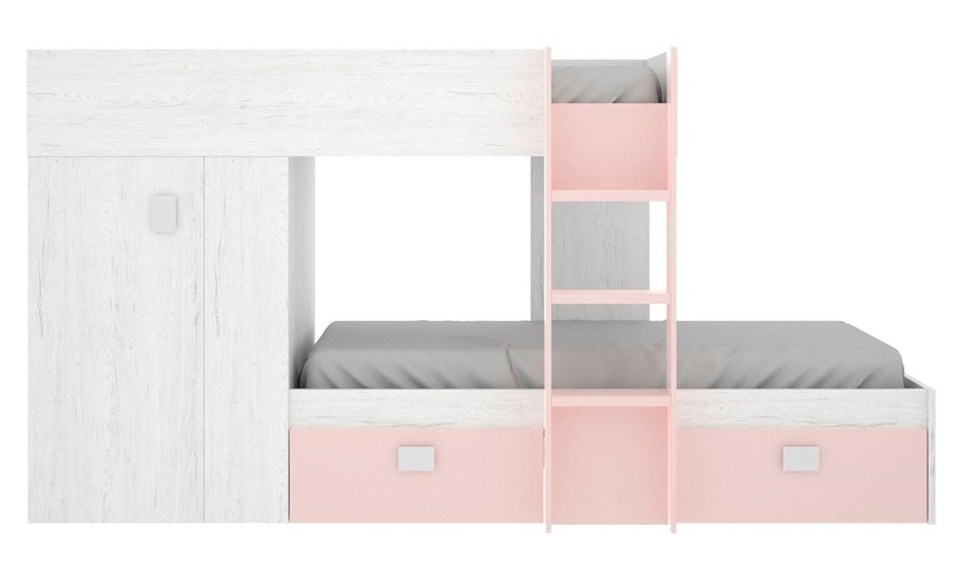 Image 10: Lit superposé pour enfants avec armoire et tiroir