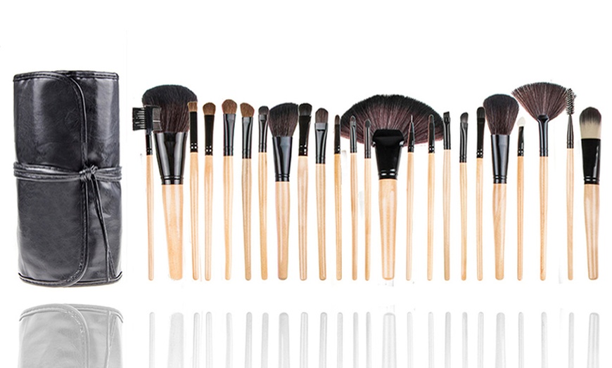 Image 1: 24-Piece Makeup Brush Set