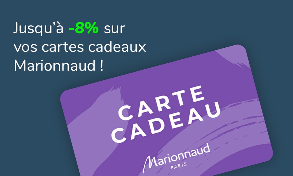 Jusqu'à 8% de remise sur les cartes cadeaux Marionnaud, avec Ma Carte Cadeau, c'est l'idée cadeau idéale