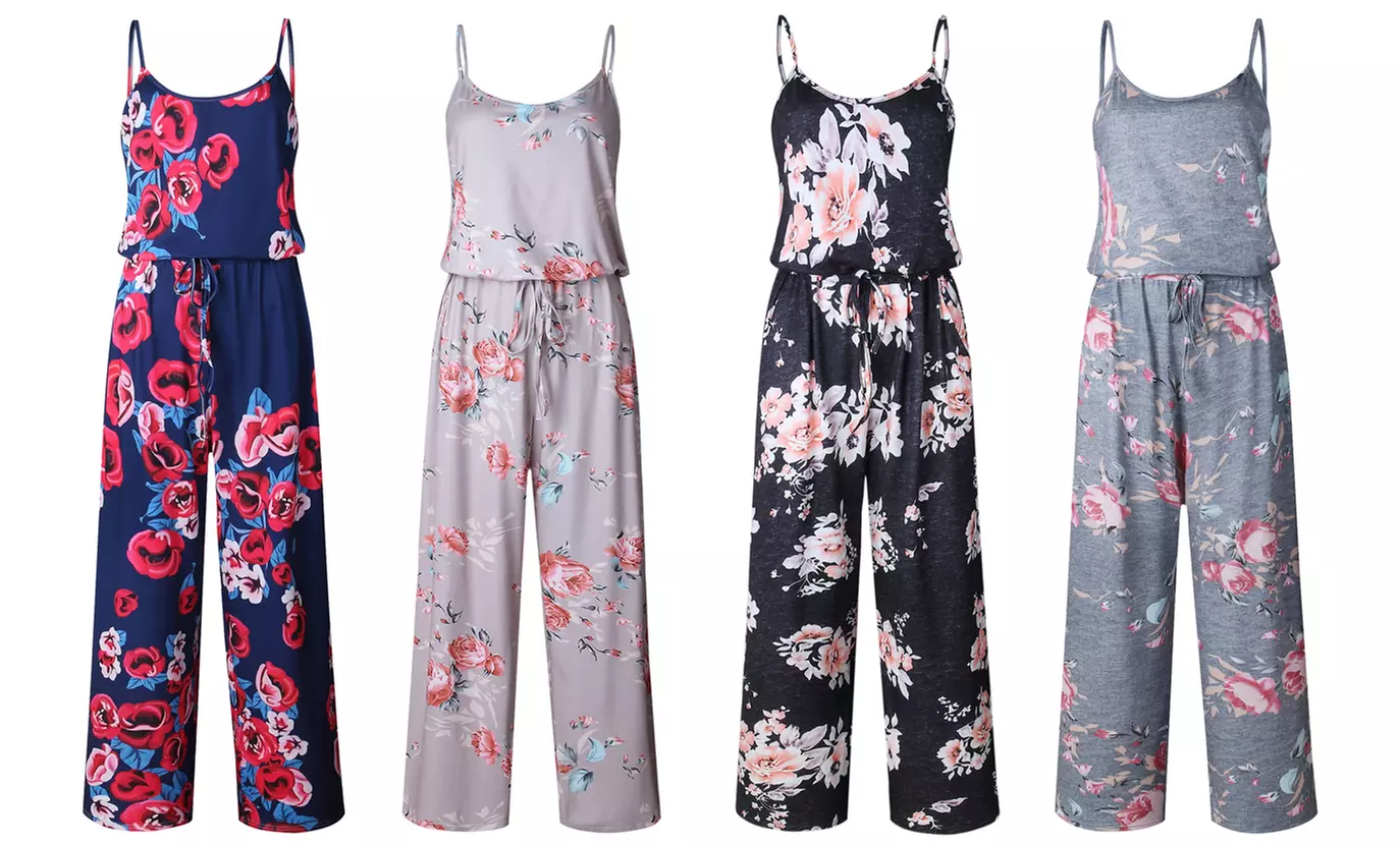 Floral Pant Romper Jumpsuit with Plus - Primary Image
