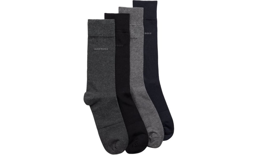 Image 2: Four-Pairs of Hugo Boss Men's Socks Gift Set in an Elegant Gift Box