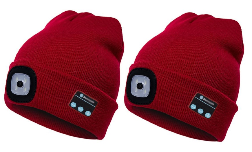 Image 10: One or Two Bluetooth Beanie Hats with LED Light